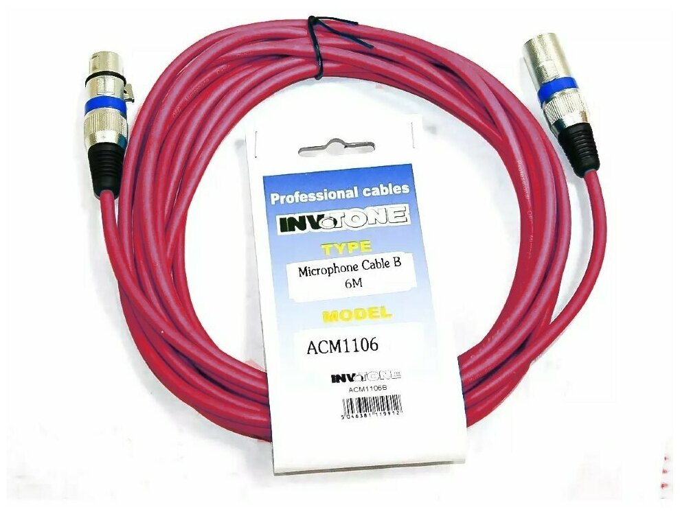 Invotone ACM1105/R микрофонный кабель XLR мама-XLR папа 5 м