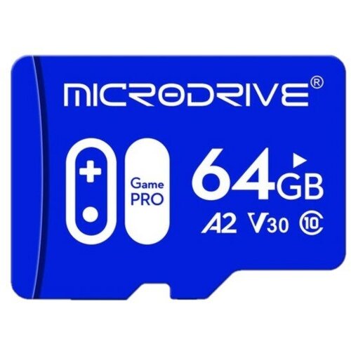Карта памяти MICRODRIVE Micro SD GamePro класс 10 UHS-1 U3 V30 A2 64 ГБ карта памяти microdrive micro sd gamepro класс 10 uhs 1 u3 v30 a2 64 гб