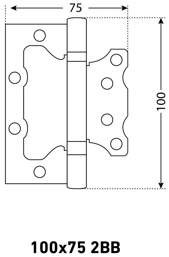 Петля _УЗК аллюр 100х75 2BB MAB накладная 2,5мм б/вр. 2шт в уп, м. бр (12159) - фотография № 2