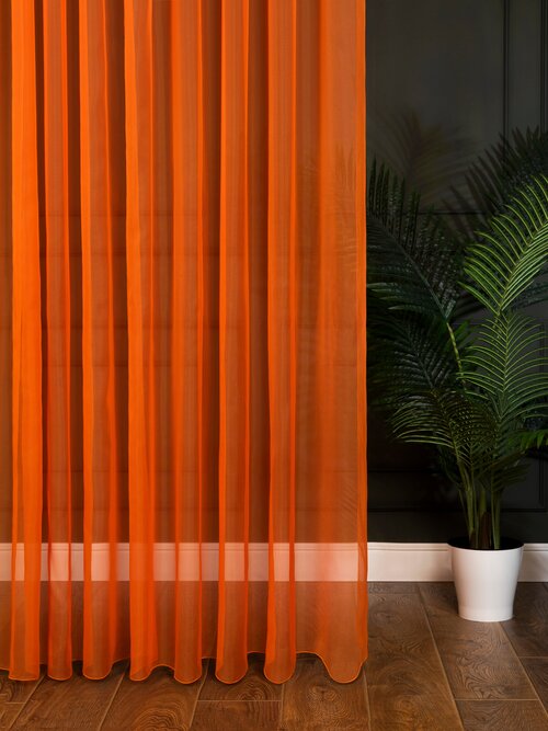 Тюль-вуаль цветная I-linen на шторной ленте, размер 290х260см.
