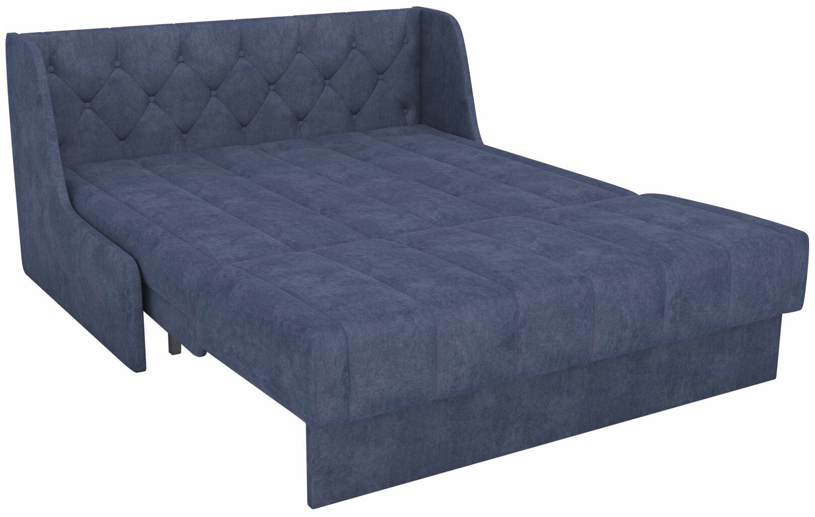 Прямой диван Первый Мебельный Валенсия Синий, велюр 160х205 см Без ящика - фотография № 2