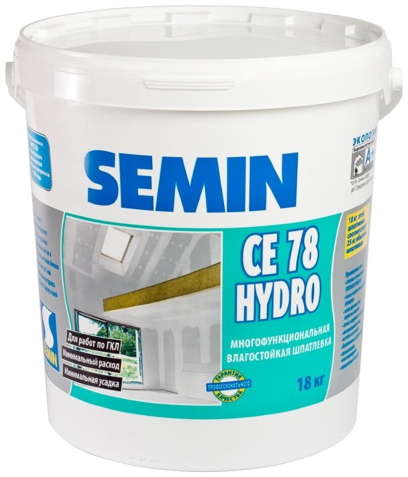 Шпатлевка SEMIN СE 78 Hydro, зеленый, 18 кг