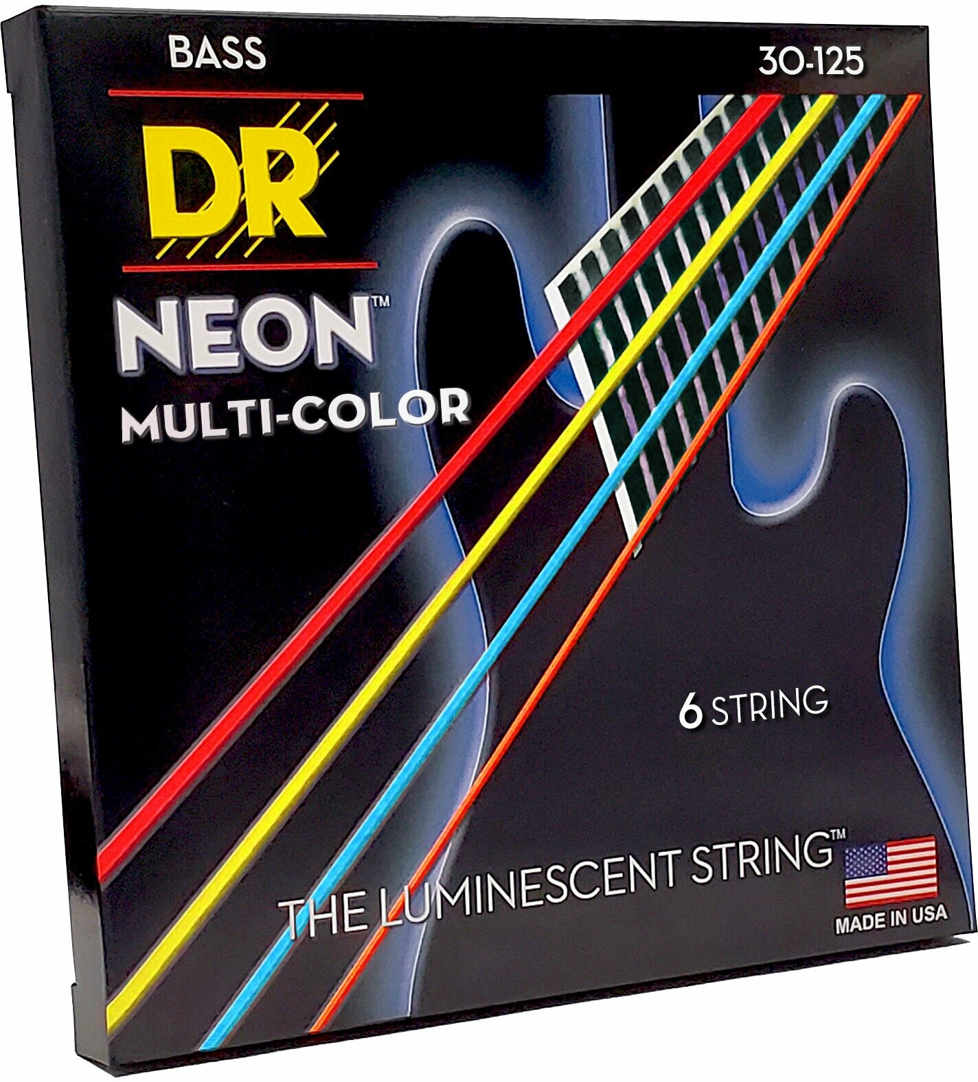 DR NMCB6-30 HI-DEF NEON струны для 6-струнной бас гитары с люминесцентным покрытием разноцветн