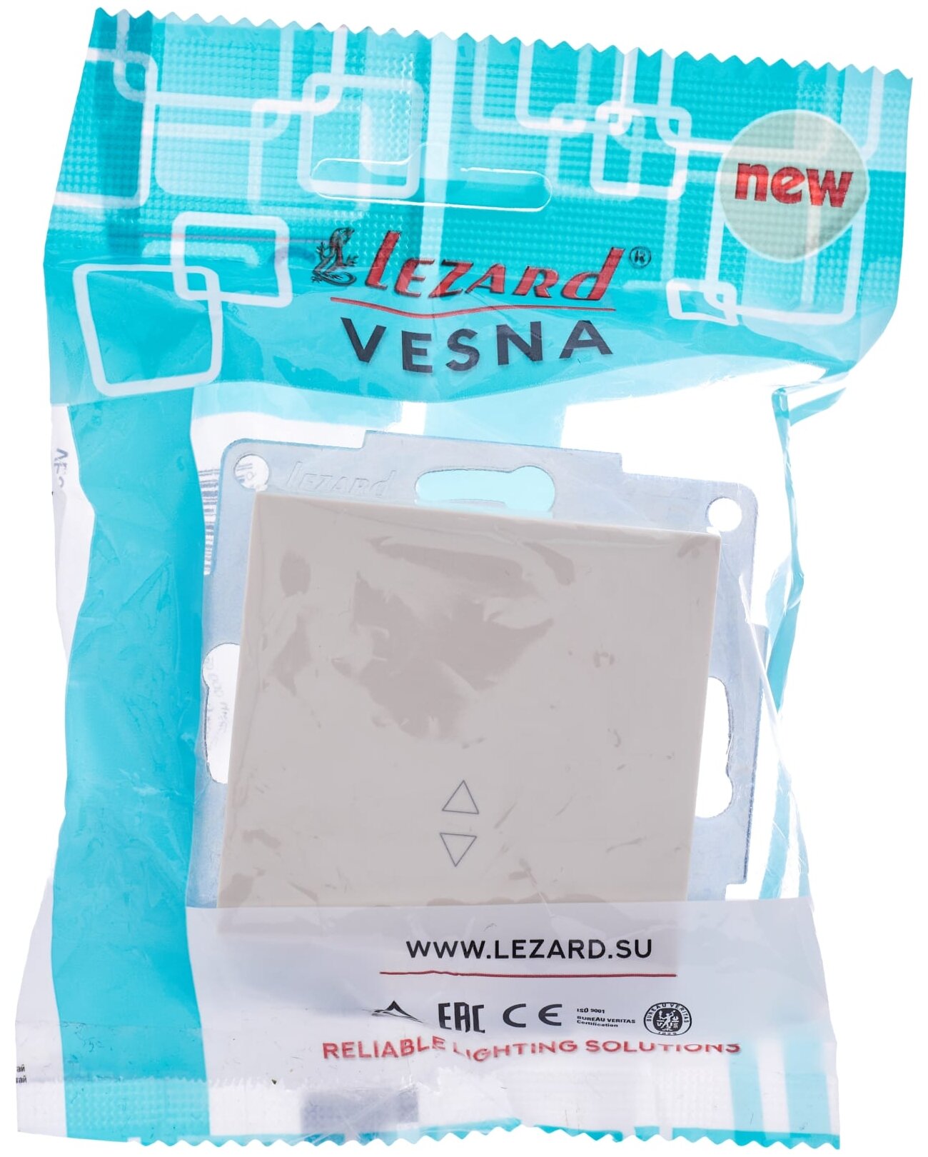 Выключатель проходной встраиваемый Lezard Vesna 2 клавиши цвет кремовый - фото №2