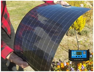 Солнечная панель гибкая 25W 20 V с контроллером заряда аккумулятора 12в.