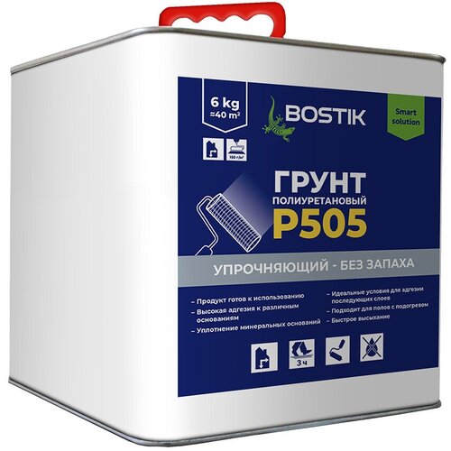 Грунт упрочняющий полиуретановый Bostik P505 6 кг гидроизоляция bostik стоп вода 6 кг
