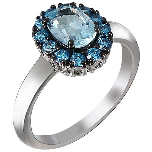 фото Эстет кольцо с топазами и фианитами из серебра г11к351200mixbr, размер 16.5
