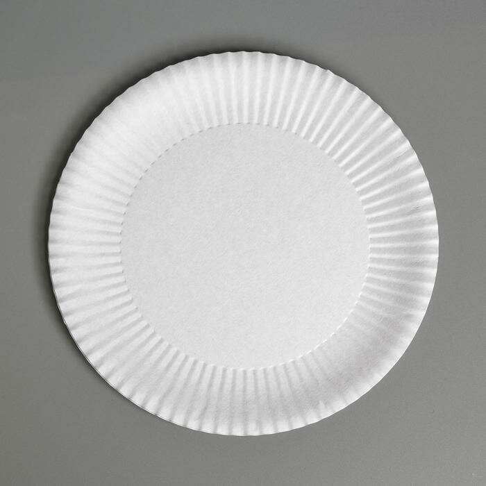 Тарелка одноразовая "Белая" картон, 17 см, 100 штук - фотография № 5