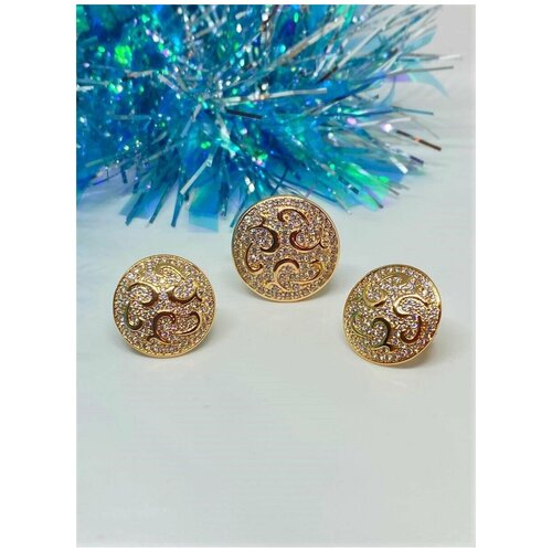 фото Комплект украшений женский серьги и кольцо диск циркон filimati