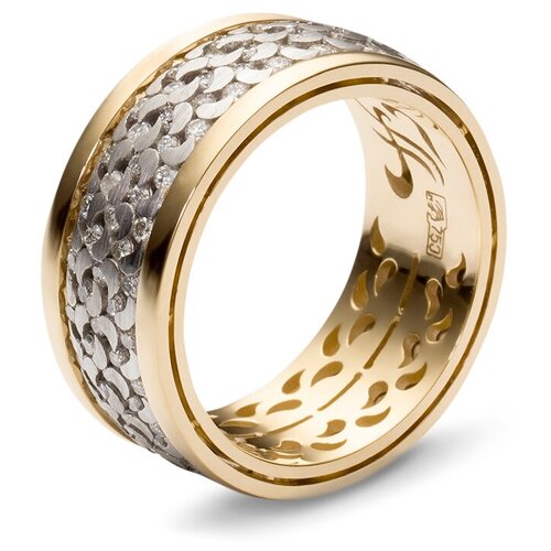 Обручальные кольца Эстет Эксклюзивное узорное кольцо из золота с бриллиантами в виде лепестков