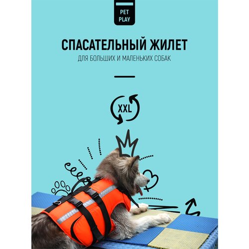 Спасательный, плавательный жилет для собак, для плавания S, Pet Play