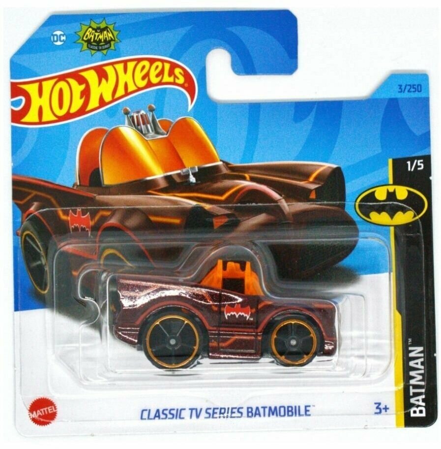 Машинка Hot Wheels коллекционная (оригинал) CLASSIC TV SERIES BATMOBILE бордовый HKG97