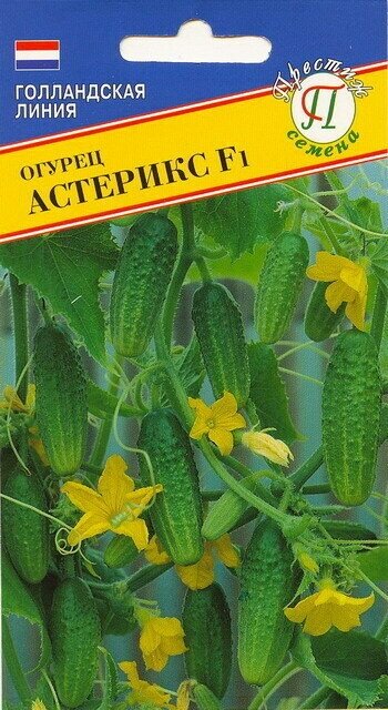 Огурец Астерикс F1. Семена. Ранний гибрид. Растение средне-мощное. Плоды тёмно зеленого цвета крупнобугорчатые генетически без горечи