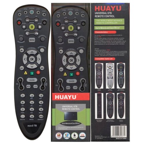 фото Пульт ду huayu для cisco, motorola, beeline mxv3тв (черный) универсальный для интерактивного тв black