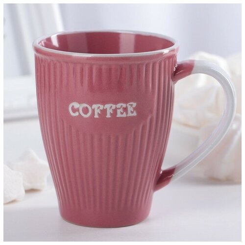 Доляна Кружка керамическая Доляна Coffee, 270 мл, цвет розовый