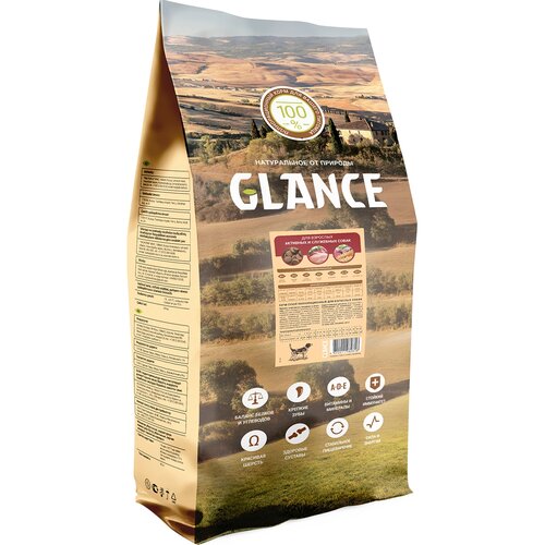 Сухой корм Glance для активных и служебных собак, 20 кг.