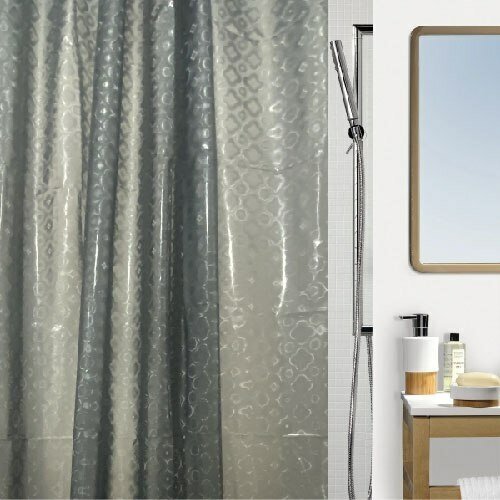 Штора для ванной комнаты с кольцами, 180х180, занавеска для ванной, шторка для душа, душевая занавеска, серая 3D голограмма MIGHTY WHALE