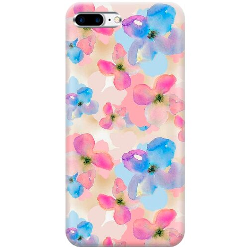 фото Ультратонкий силиконовый чехол-накладка для apple iphone 8 plus / 7 plus с принтом "фиалки акварелью" gosso