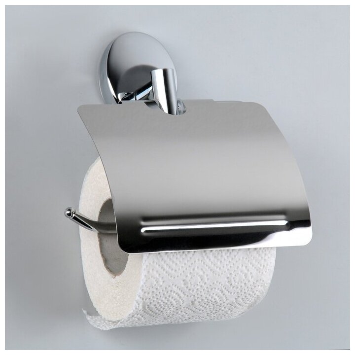 Держатель для туалетной бумаги Accoona с крышкой, цвет хром (1509552)