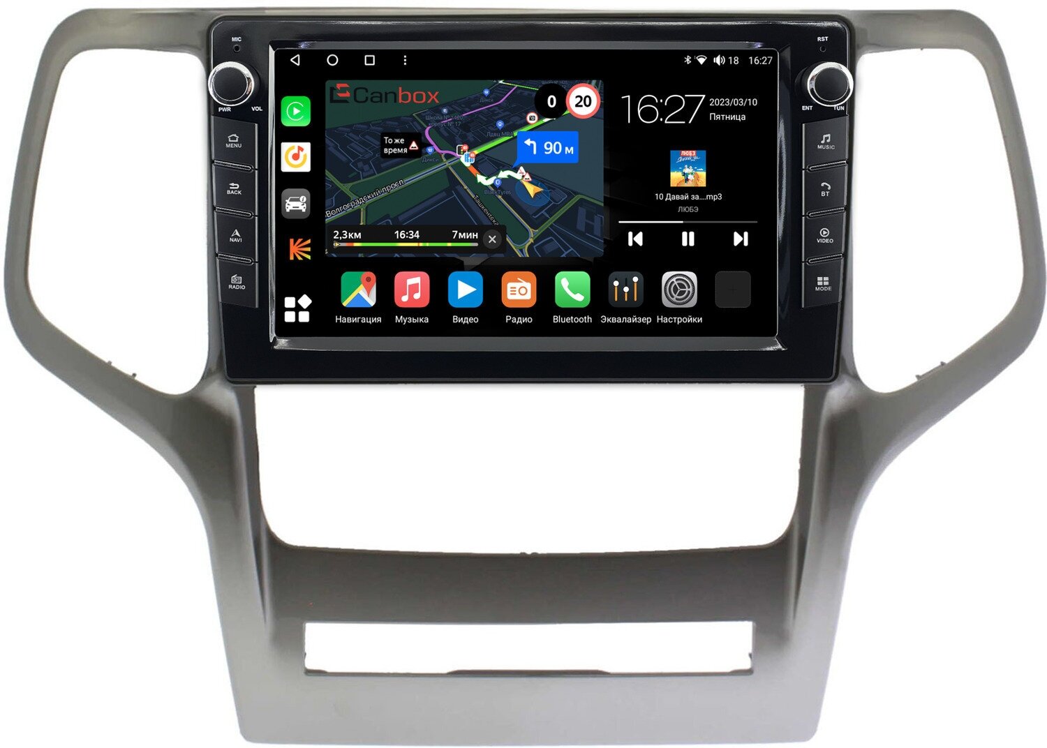 Штатная магнитола Canbox M-Line 7821-9481 Jeep Grand Cherokee 4 (WK2) (2010-2013) Android 10 (4G-SIM, 2/32, DSP, IPS) С крутилками