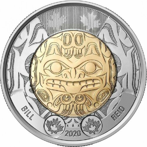 Памятная монета 2 доллара Билл Рид. 100 лет со дня рождения. Канада, 2020 г. в. UNC (без обращения) канада 5 долларов 2011 г природа канады гризли