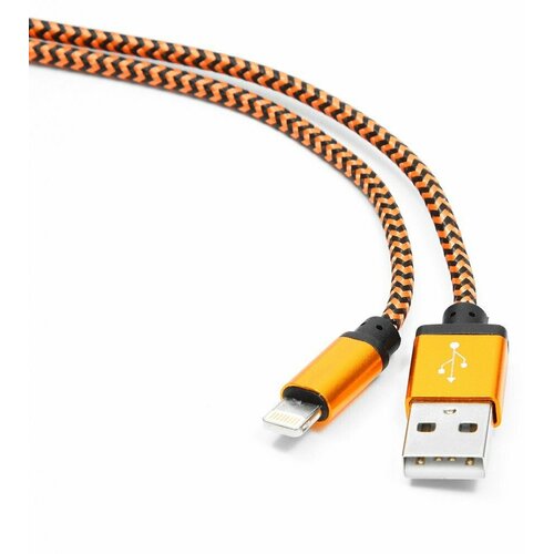 Набор из 3 штук Кабель USB 2.0 Cablexpert CC-ApUSB2oe1m, AM/Lightning 8P, 1 м, нейлоновая оплетка, алюминиевые разъемы, оранжевый кабель pro legend для iphone 5 6s 8pin светящийся pl1369 зеленый 1 м