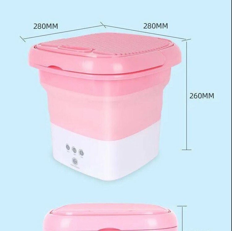 Портативная стиральная мини машинка, розовая - фотография № 3