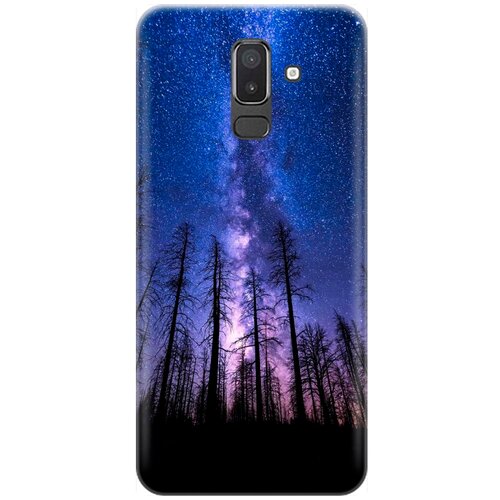 фото Re:pa накладка transparent для samsung galaxy j8 (2018) с принтом "ночной лес и звездное небо"