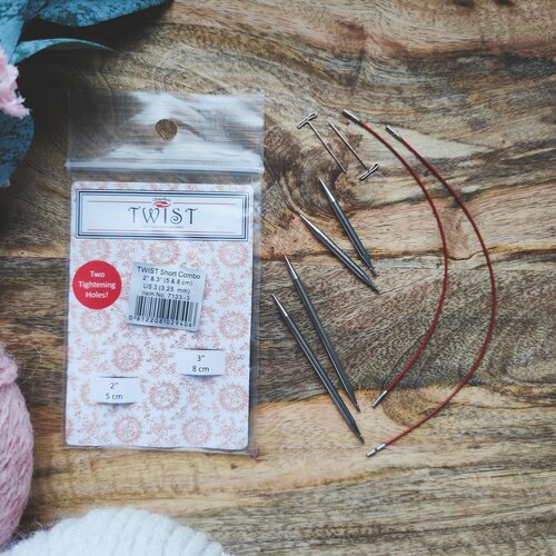 Набор съемных металлических спиц 5 и 8 см, 3,25 мм (М) ChiaoGoo Twist Short Combo