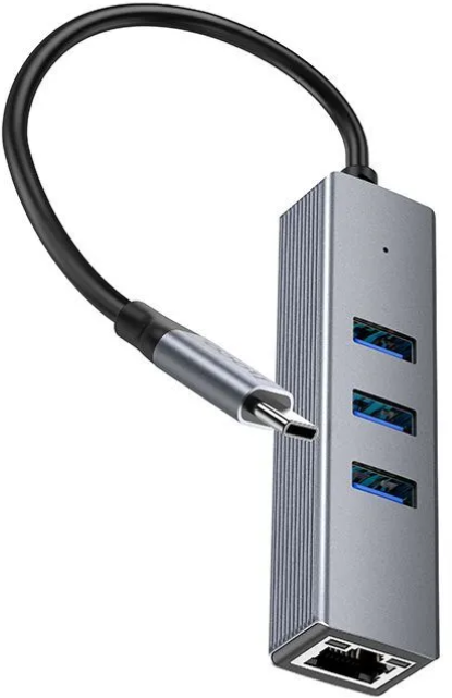 Хаб Гигабитный HOCO HB34 Type-C to USB 30 - 3  + RJ45