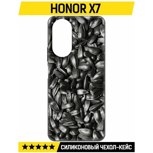 Чехол-накладка Krutoff Soft Case Семечки для Honor X7 черный чехол накладка krutoff soft case семечки для honor 90 черный