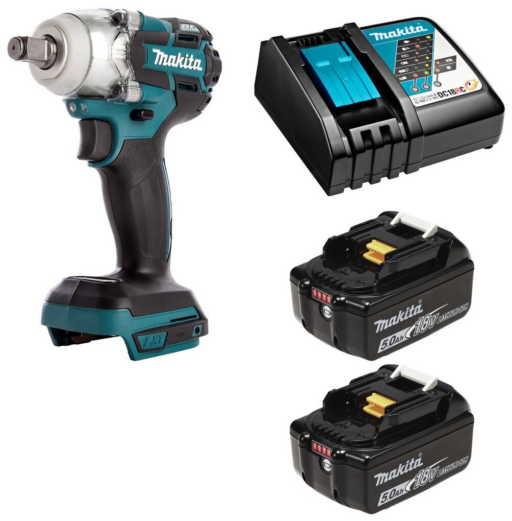 Гайковерт аккумуляторный 18В 280Нм - 1/2" Makita DTW285 Li-Ion 2x5Ач з/у DTW285RTE