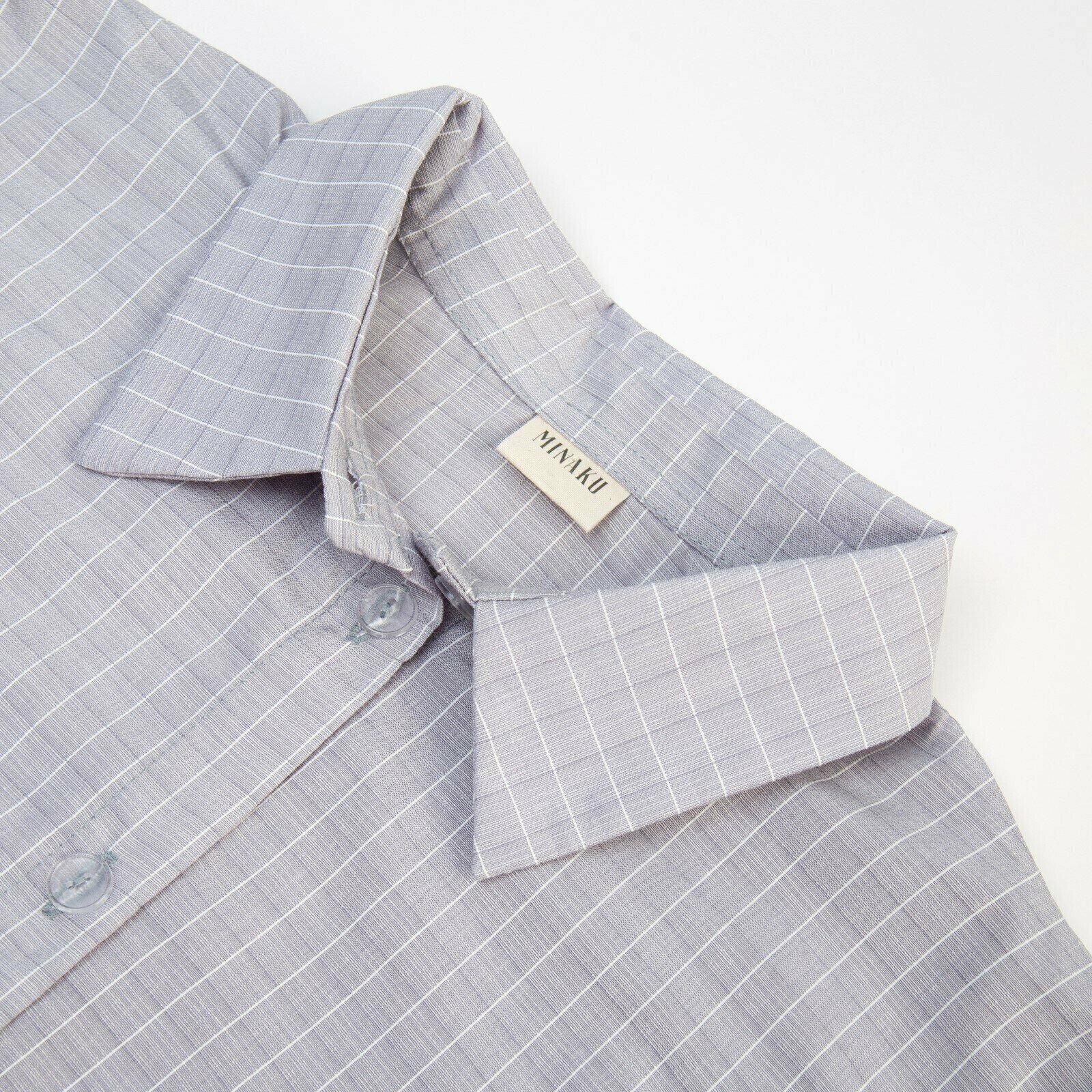 Рубашка женская MINAKU: Home collection цвет серый, р-р 50 - фотография № 7