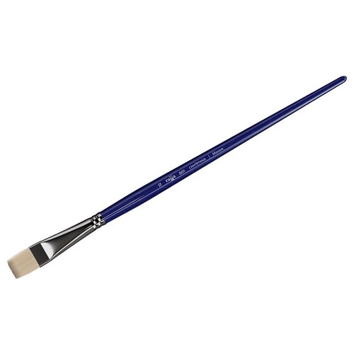 Купить Кисть ГАММА Манеж синтетика №12, плоская, длинная ручка синий, Кисти