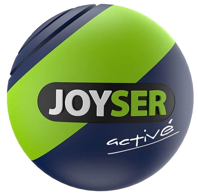 Игрушка для собак JOYSER Active Резиновый мяч с пищалкой M зеленый, 6,3 см - фотография № 3