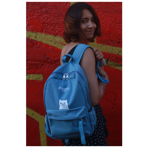 Рюкзак женский городской школьный спортивный для прогулок и путешествий черный текстильный
