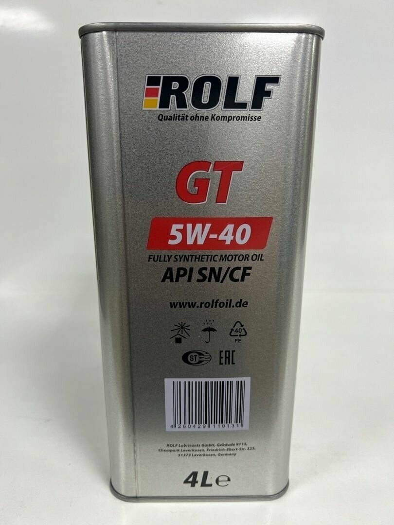 Моторное масло Rolf GT 5W-40, 4 л, синтетическое - фото №18