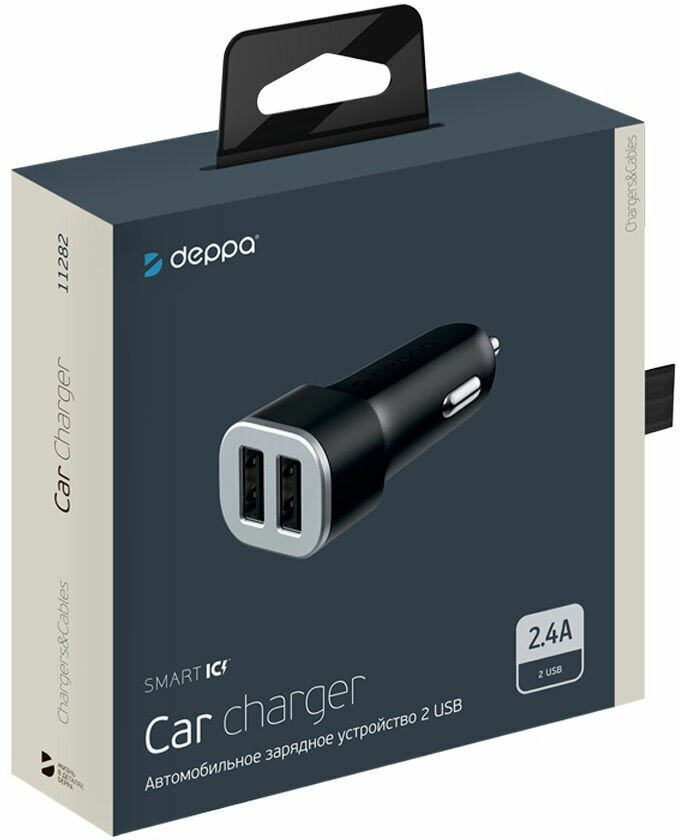 Автомобильное зарядное устройство Deppa USB Type-C + USB A, QC 3.0, Power Delivery, 18Вт., черный - фото №2
