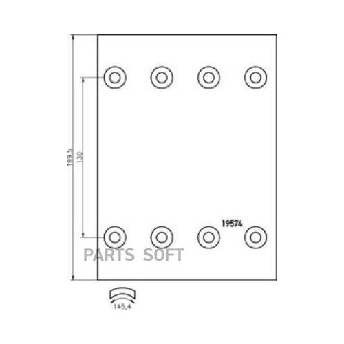 DON BC801A7340 BC801A7340_накадки тормозные 1-рем!19574 18.5-12.0 (300x200)(93251 8x15 64)\BPW, Cardi, Kass