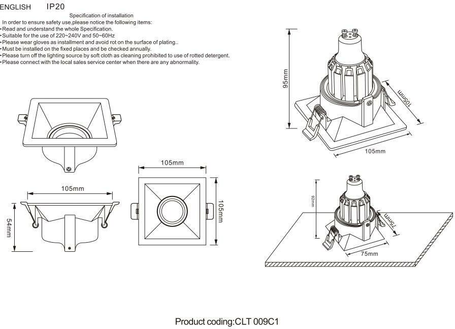 Встраиваемый светильник Crystal Lux CLT 009C1 BL - фотография № 3