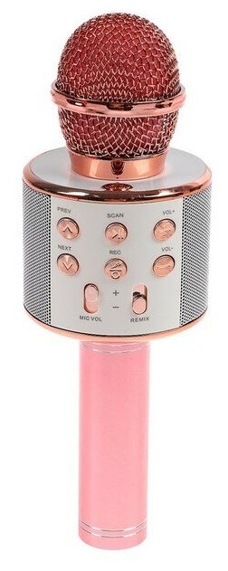Микрофон для караоке LuazON LZZ-56, WS-858, 1800 мАч, розовый