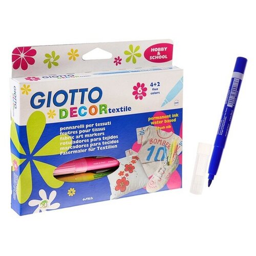 Маркер для ткани набор 6 цветов GIOTTO DECOR TEXTILE 4.0 494800