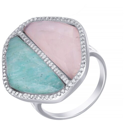 фото Element47 кольцо из серебра 925 пробы с кварцем, дублетом и кубическим цирконием br13002_ko_rq_001_wg, размер 18.5