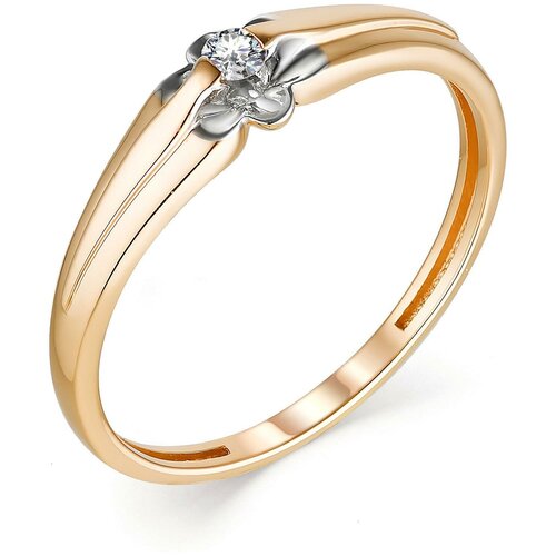 фото Алькор кольцо с 1 бриллиантом из красного золота 13230-100, размер 16.5