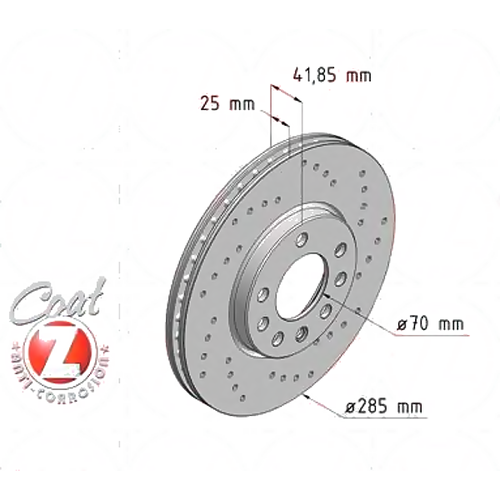 ZIMMERMANN 430.1498.52 (0569003 / 46836491 / 46844071) диск тормозной спортивный (Комплект 2 штуки)