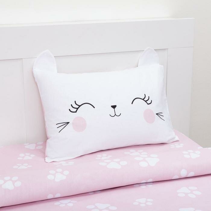 Постельное бельё Этель 1,5 сп "Pink cat", 143х215 см, 150х214 см, 50х70 см -1 шт, 100% хлопок, бязь