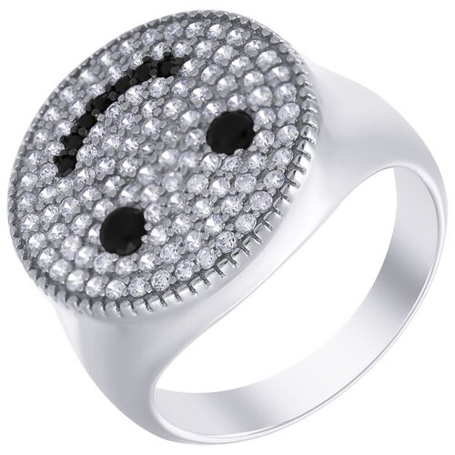 фото Element47 широкое ювелирное кольцо из серебра 925 пробы с кубическим цирконием sr28066_ko_001_wg, размер 16.75