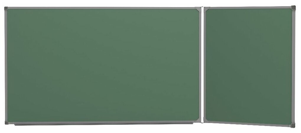 Доска школьная магнитно-меловая 120х225 BoardSYS, двухэлементная зеленая, крыло справа