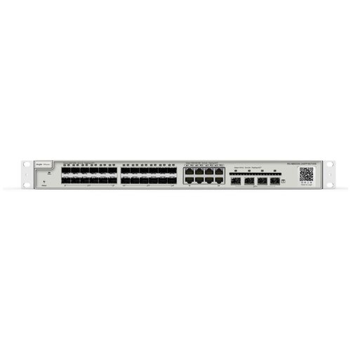 коммутатор reyee 24 port gigabit l2 managed poe switch 24 gigabit rj45 poe poe ports 4 sfp slots 370w poe power budget 19 inch rack mountable stell case rg nbs3100 24gt4sfp p Reyee 24-Port SFP L2 Managed Switch, 24 SFP Slots, 8 Gigabit RJ45 Combo Ports, 4 *10G SFP+ Slots, 19-inch Rack-mountable Steel Case