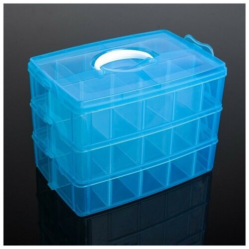 Бокс пластиковый для хранения, 3 яруса, 30 ячеек, 25x17x18 см, цвет микс контейнер для мелочей 3 яруса 8 ячеек 23х15х18 5см цвет белый пластиковый 1005 089 1шт